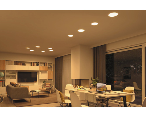 LED Smart Home Inbouwpaneel IP44 15W 1000 lm 3000-6500 K Ø 18,5 cm Inbouwdiameter 60-160 mm Instelbaar Wit Satijn 230V - Compatibel met SMART HOME van hornbach