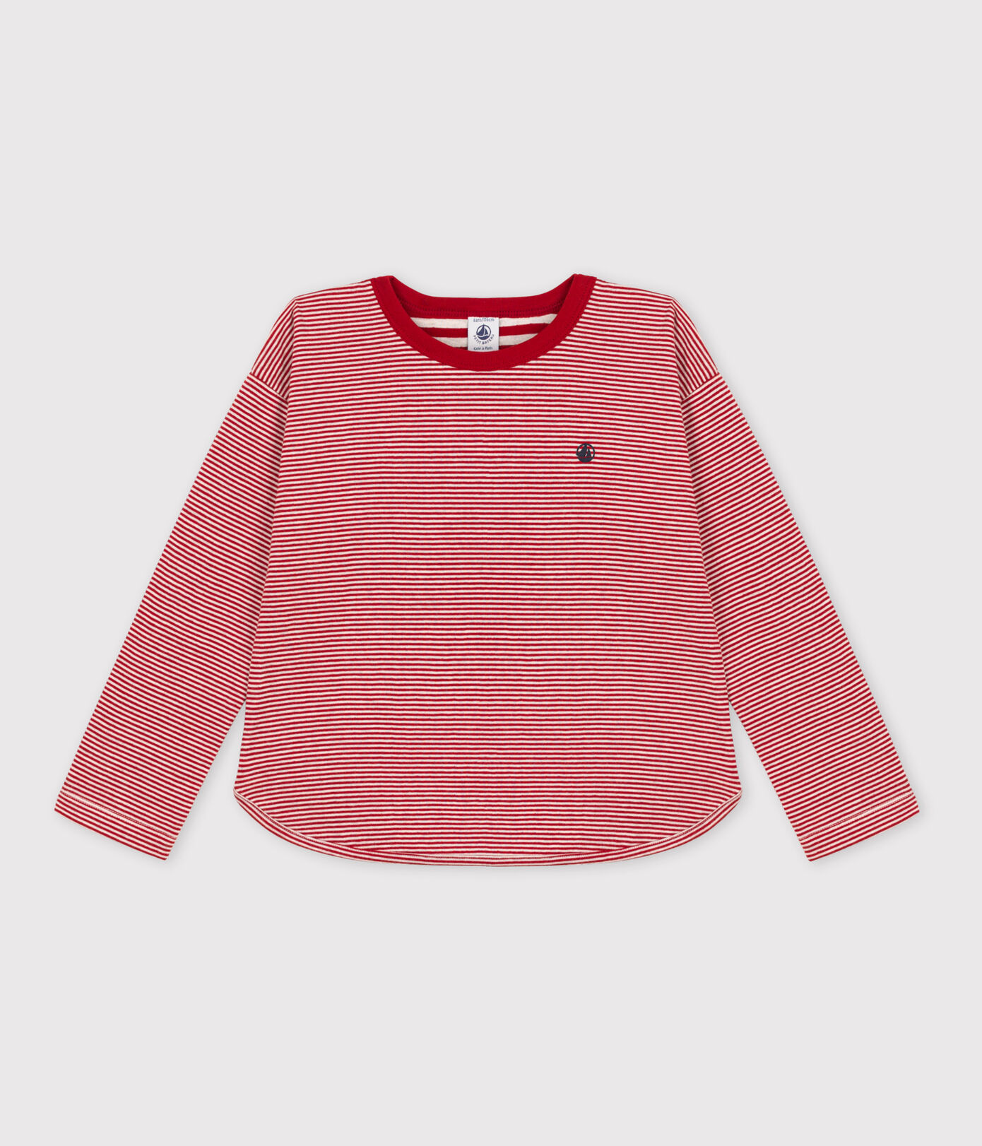Tee-shirt manches longues en tubique enfant fille / garçon
