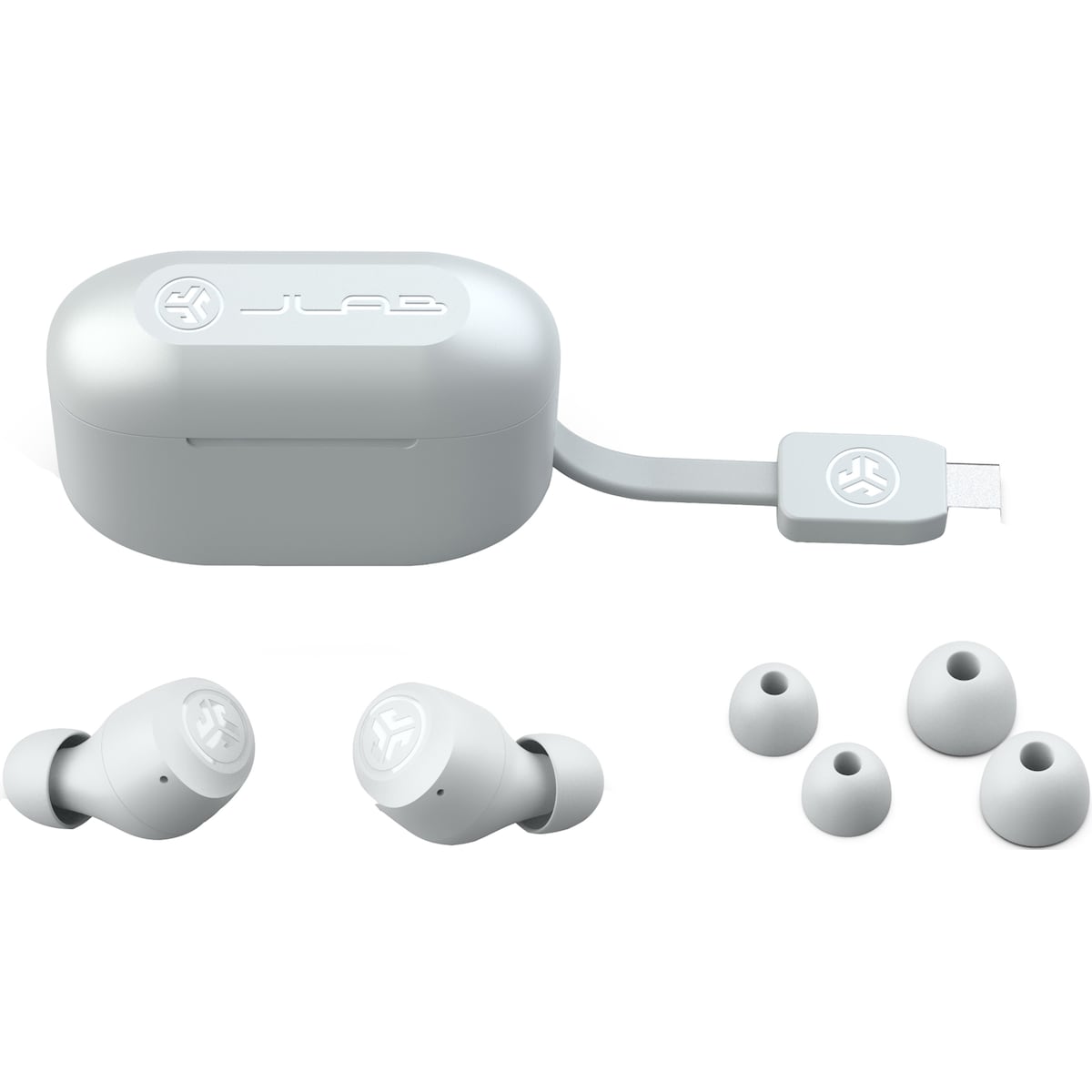 JLab Go Air Pop helt trådløse in-ear hodetelefoner (skyhvit)