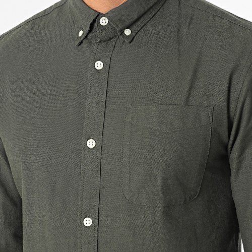 Chemise Manches Longues Oxford 12182486 Vert Kaki