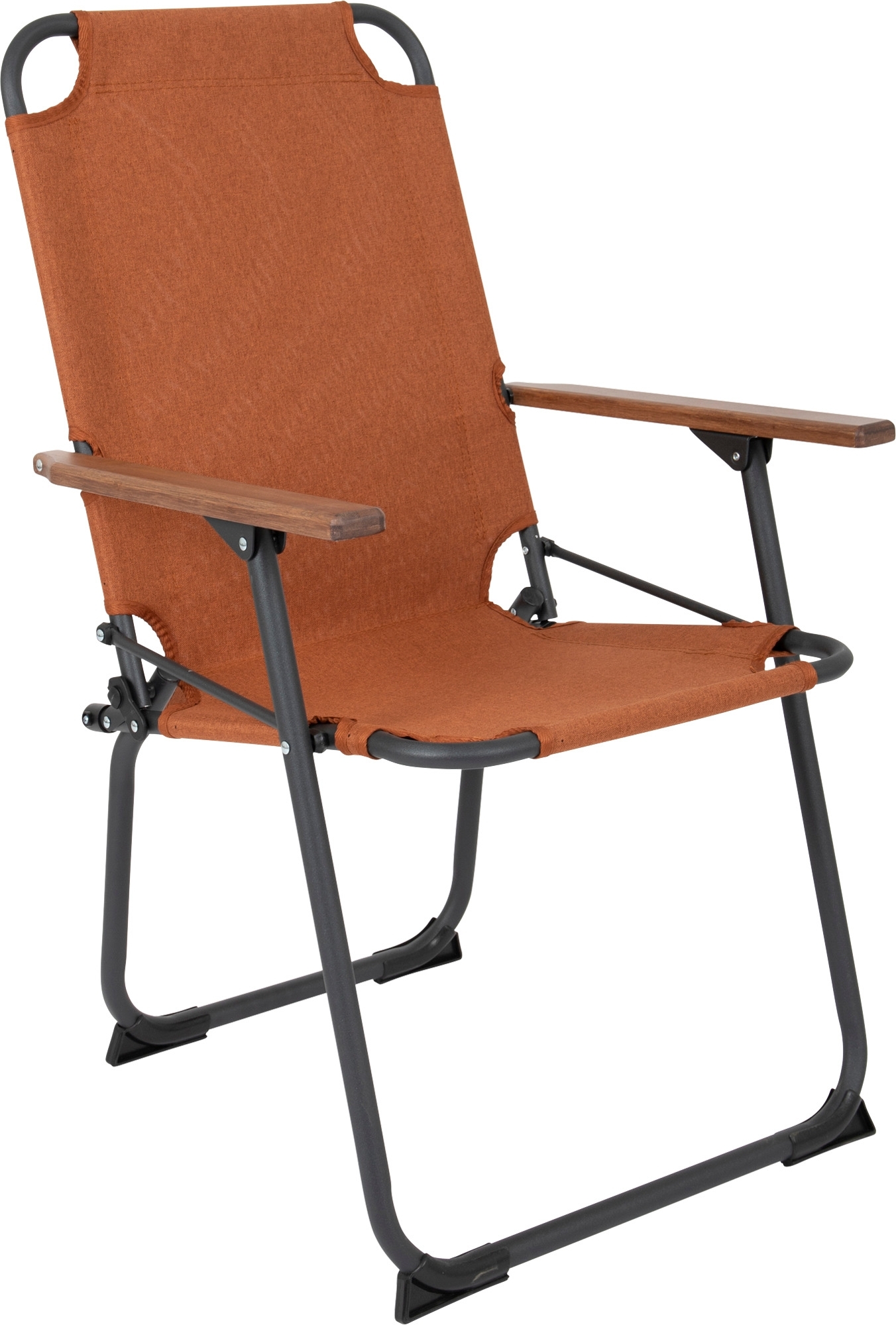 Bo-Camp Bushwick  M Industrial Campingstuhl mit Bambusarmlehnen terrakotta