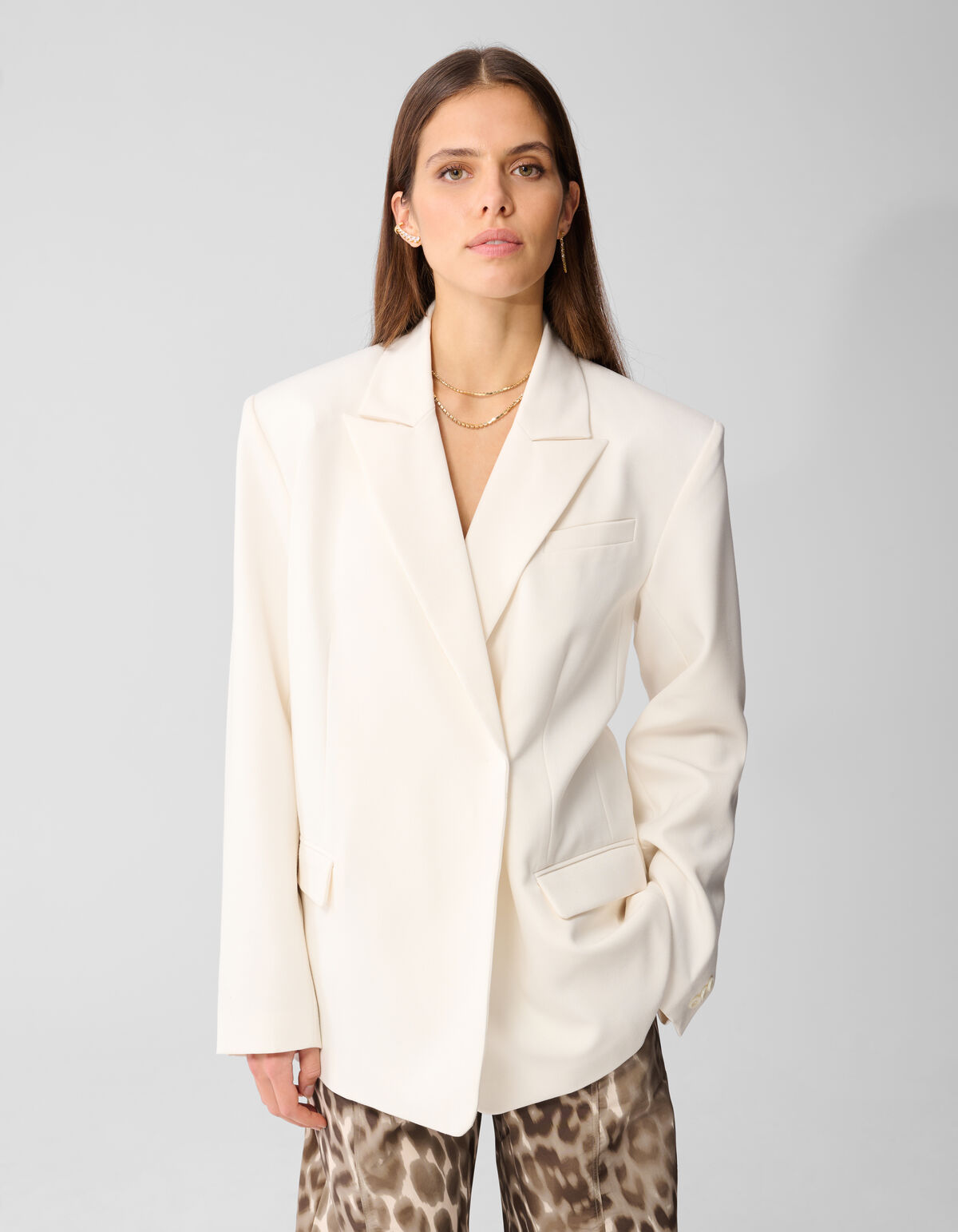 Oversized Blazer Gebroken Wit