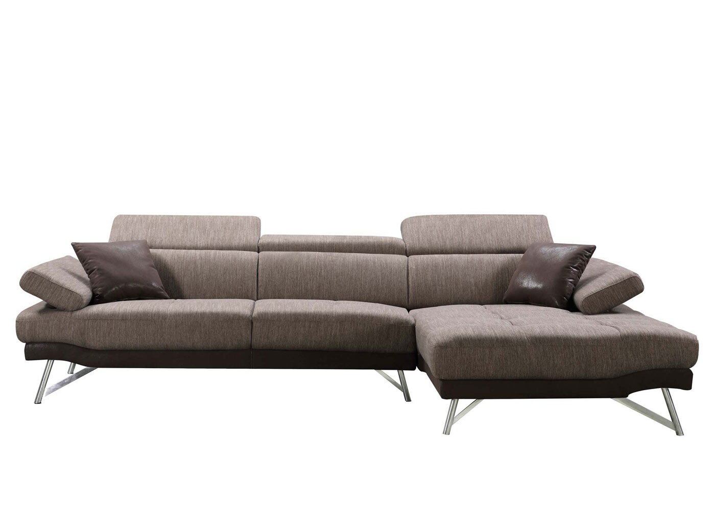 Sofa MCW-H92, Couch Ecksofa L-Form 3-Sitzer, Liegefläche 300cm ~ rechts, braun
