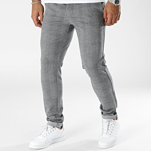 Pantalon A Carreaux Mark Gris Anthracite Chiné
