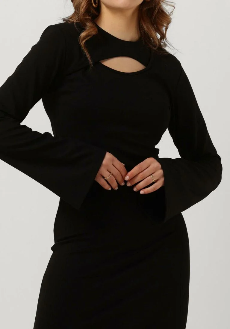 GESTUZ zwarte gestuz midi jurk ankagz long dress