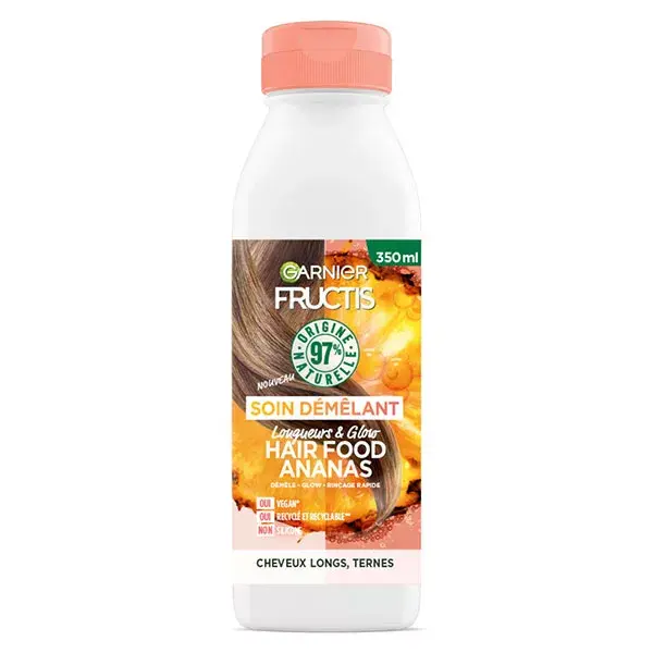 Condicionador desembaraçante Garnier Fructis Hair Food para comprimento e brilho, abacaxi, 350ml
