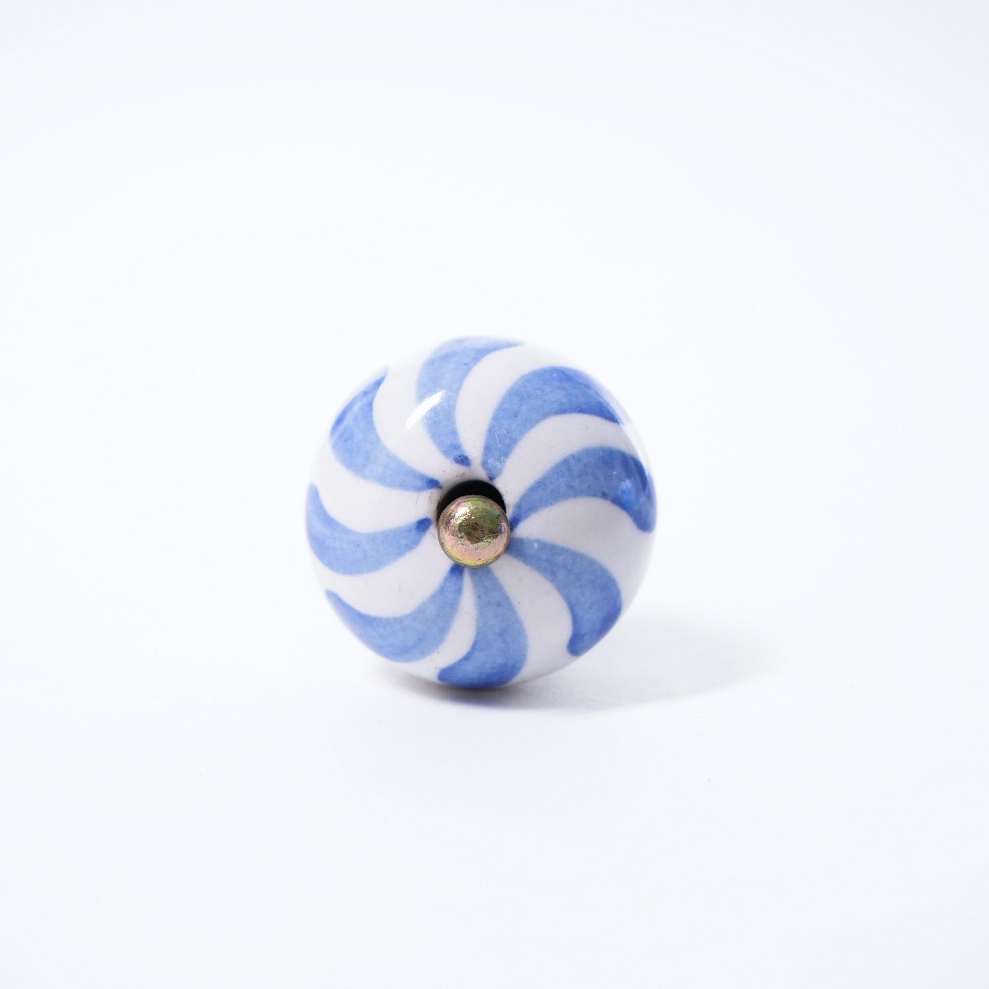 Keramik Möbelknopf, handglasiert, blau/weiß, Ø 3,5 cm günstig bestellen
