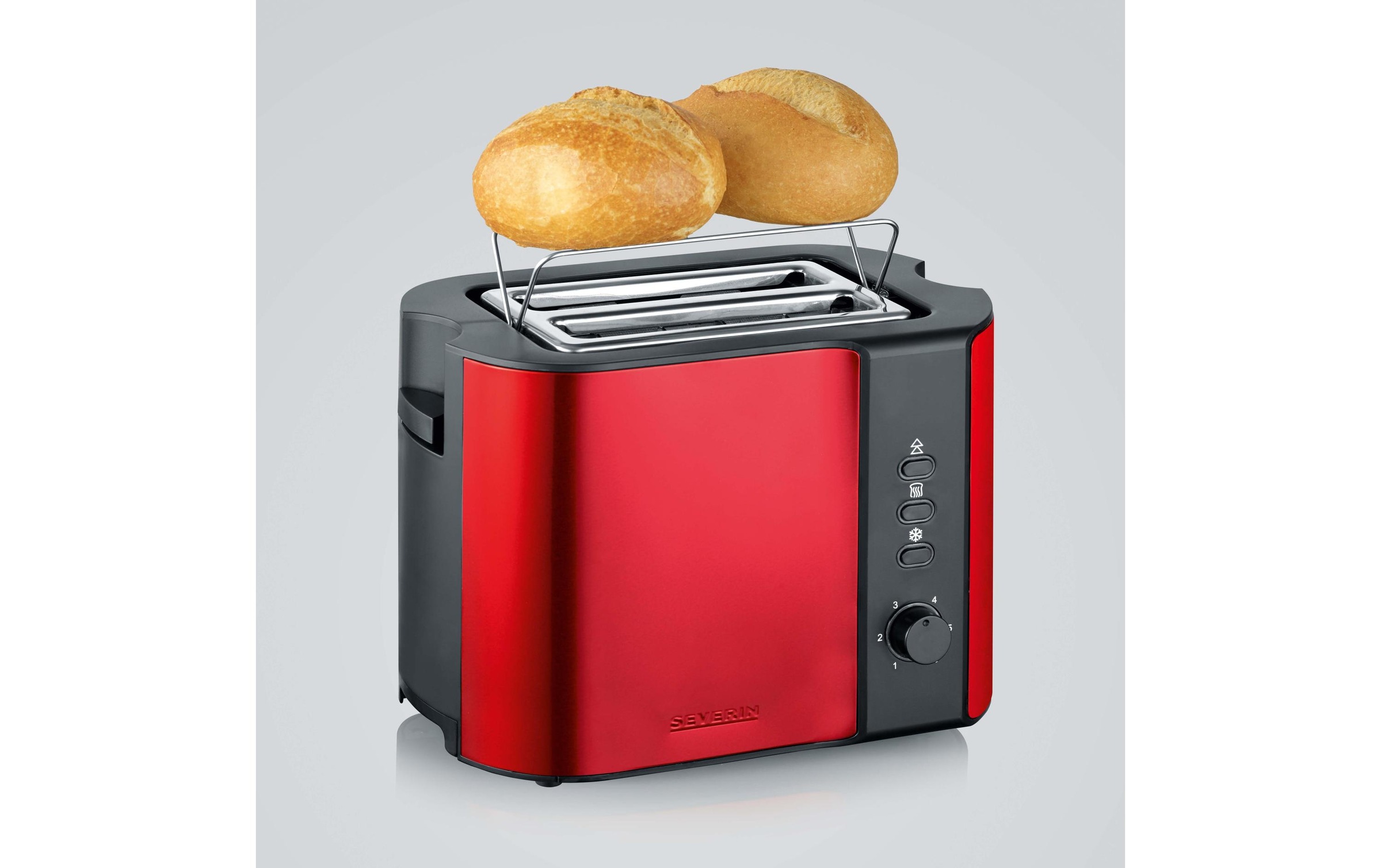 Severin Toaster »AT 2217 Rot Schwarz« 800 W Lieferung mit passendem CH-Fixadapter
