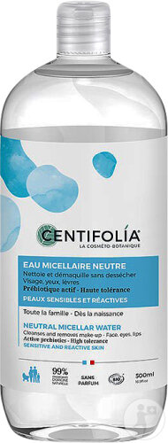 Centifolia Eau Micellaire Neutre Bio Peaux Sensibles Et Réactives Flacon 500ml