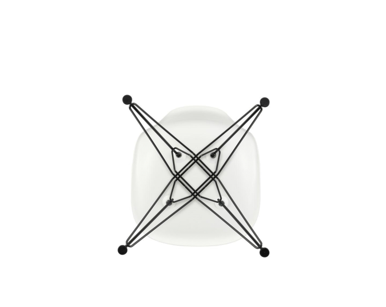 Vitra Eames DSR stoel zwart gepoedercoat onderstel, Deep Black