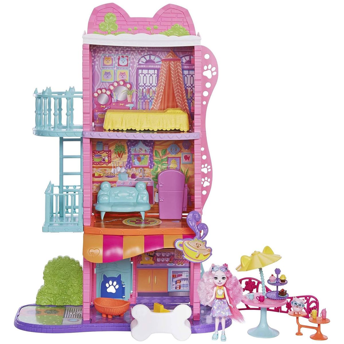 Mattel HJH65 - Enchantimals - City Tails - Stadthaus mit Café