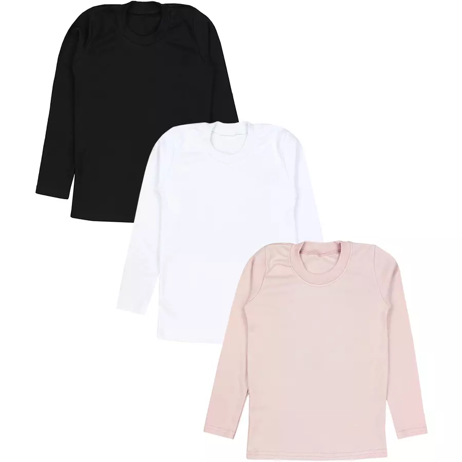 TupTam Mädchen  Langarmshirt 3er Pack weiß-kombi
