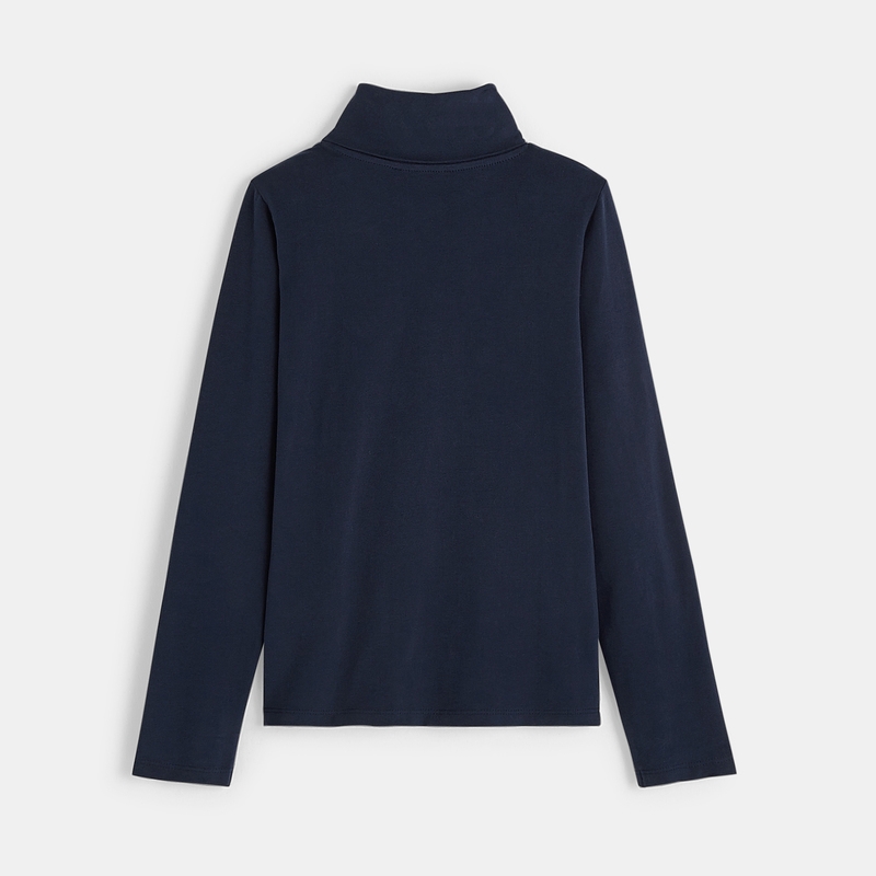 T-shirt col roulé bleu fille