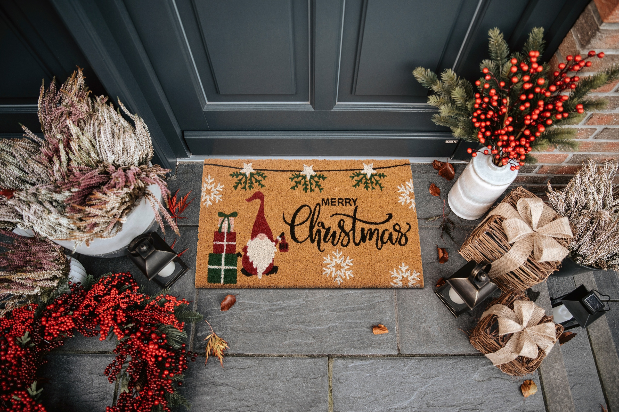 HANSE Home Fussmatte »Kokos Merry Christmas Gifts, Türmatte« rechteckig 15 mm Höhe Schmutzfangmatte, Rutschfest, Outdoor, Weihnachten, Kokosmatte, Flur