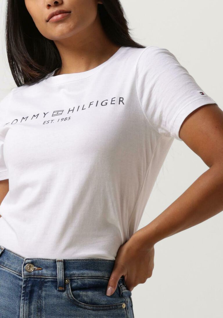 TOMMY HILFIGER witte tommy hilfiger t-shirt rec corp logo c-nk