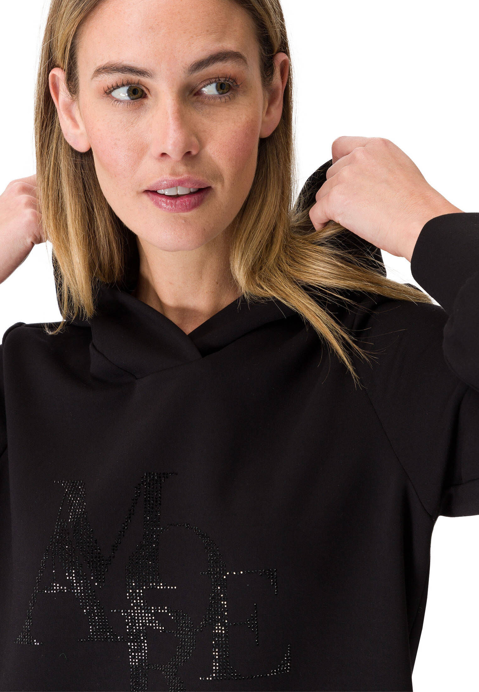 zero| Damen Sweatkleid mit Glitzerdruck