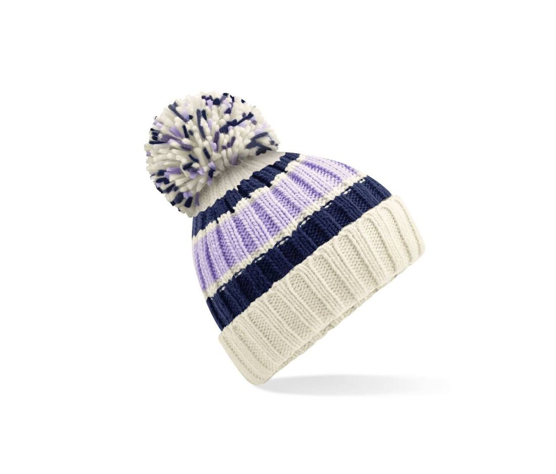 BEECHFIELD BF392 - Bonnet rayé avec pompon