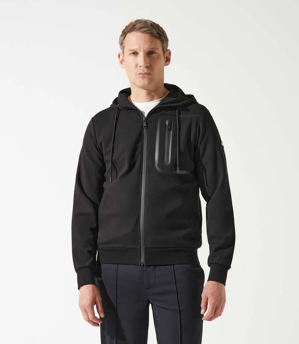 Sweat zippé à capuche noir