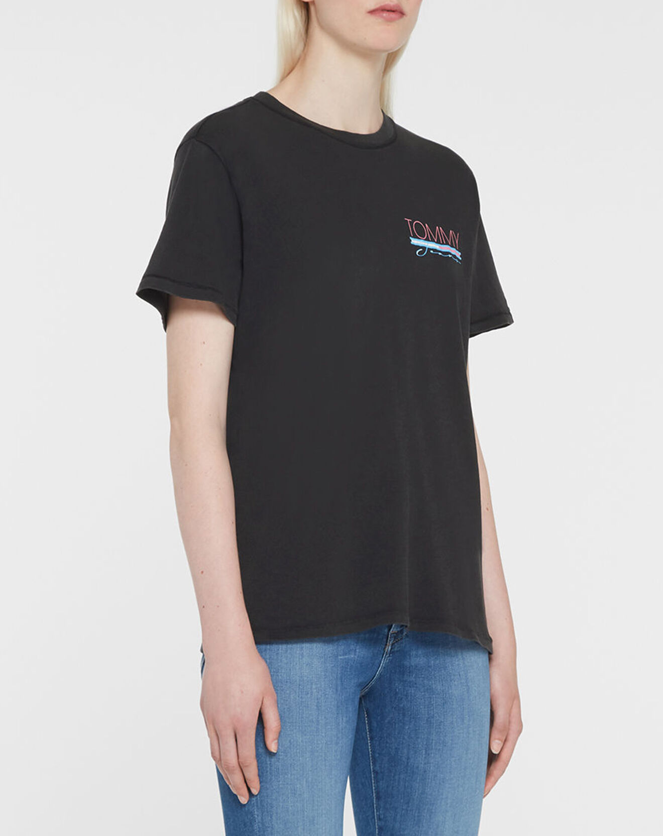 Tommy Jeans T-Shirt 100% Coton Bio Relaxed Back Vintage noir