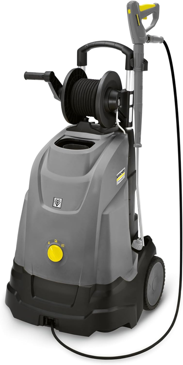 Kärcher Heißwasser-Hochdruckreiniger HDS 5/15 UX, max. 80 °C, Arbeitsdruck: 150 bar, Fördermenge: 450 l/h, Gewicht: 80,5 kg, Schlauch: 15 m, Easy!Force Advanced-Hochdruckpistole, Schlauchtrommel