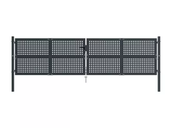 Portail de jardin anthracite 400x125 cm acier