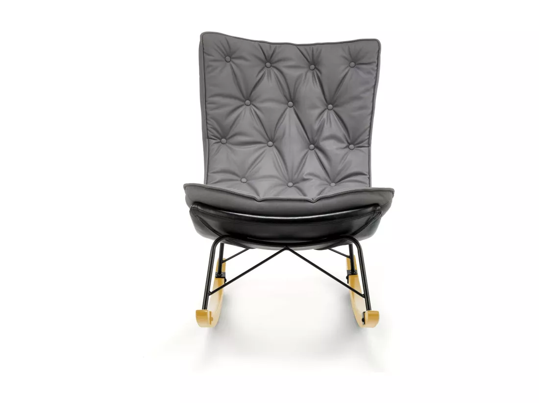 Rocking Chair design avec structure en métal noir et bois massif IMAGINE