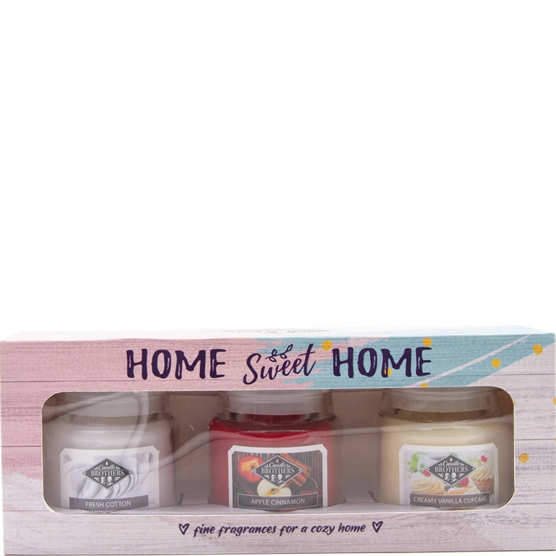 Coffret de bougies parfumées - Home Sweet Home - 3 x 85 g
