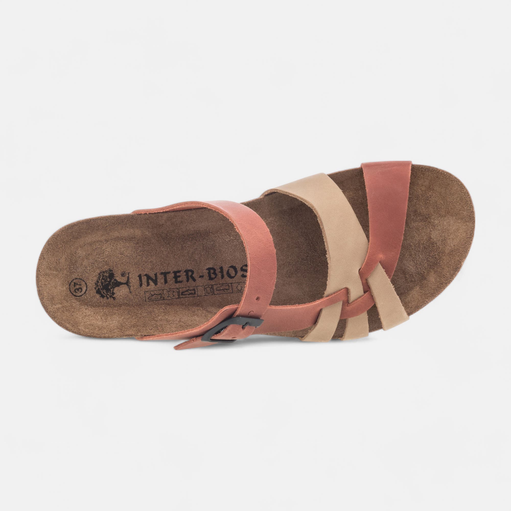 Mules semelle liège Femme en cuir beige
