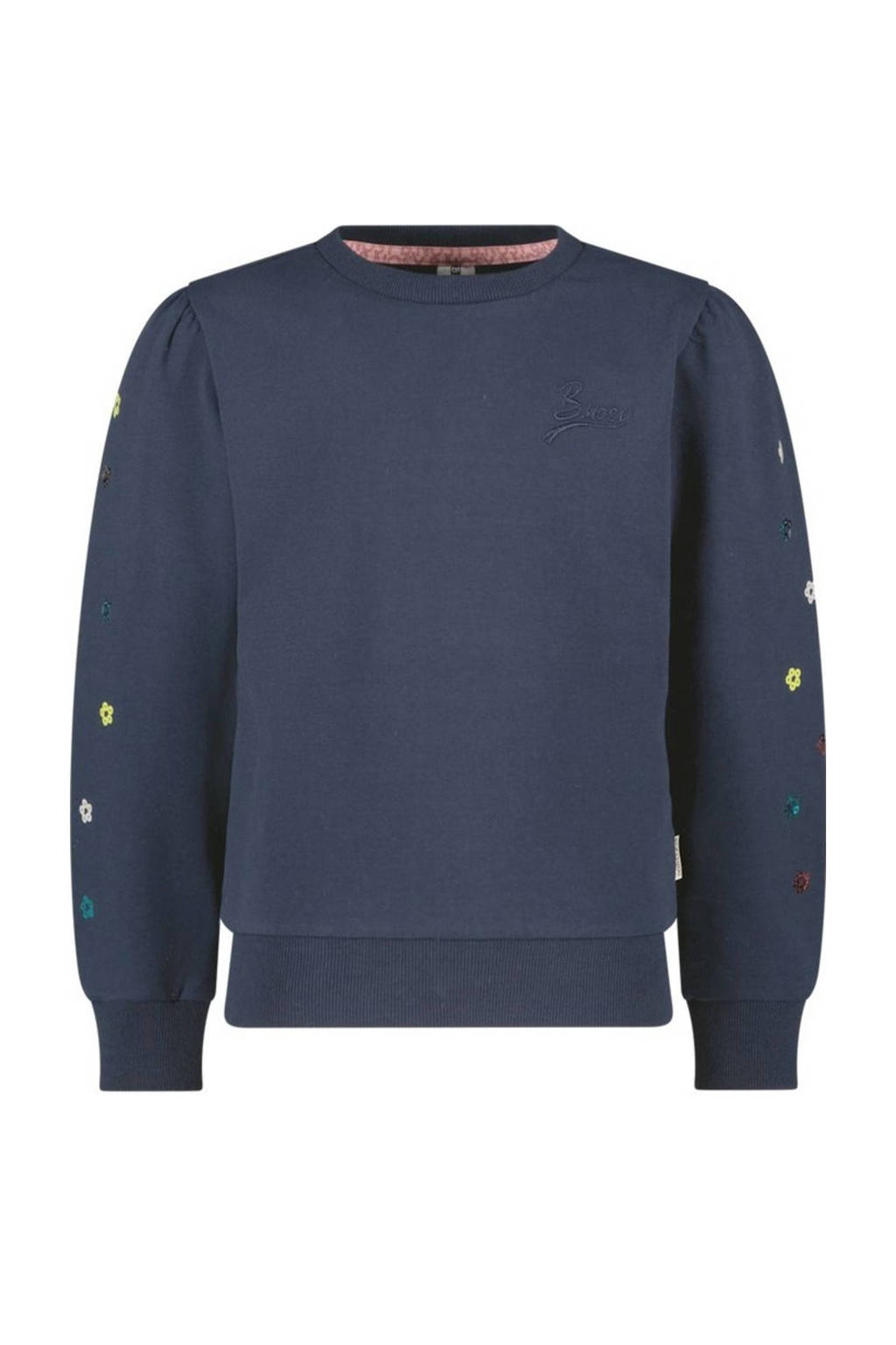 B.Nosy gebloemde sweater Scottie donkerblauw