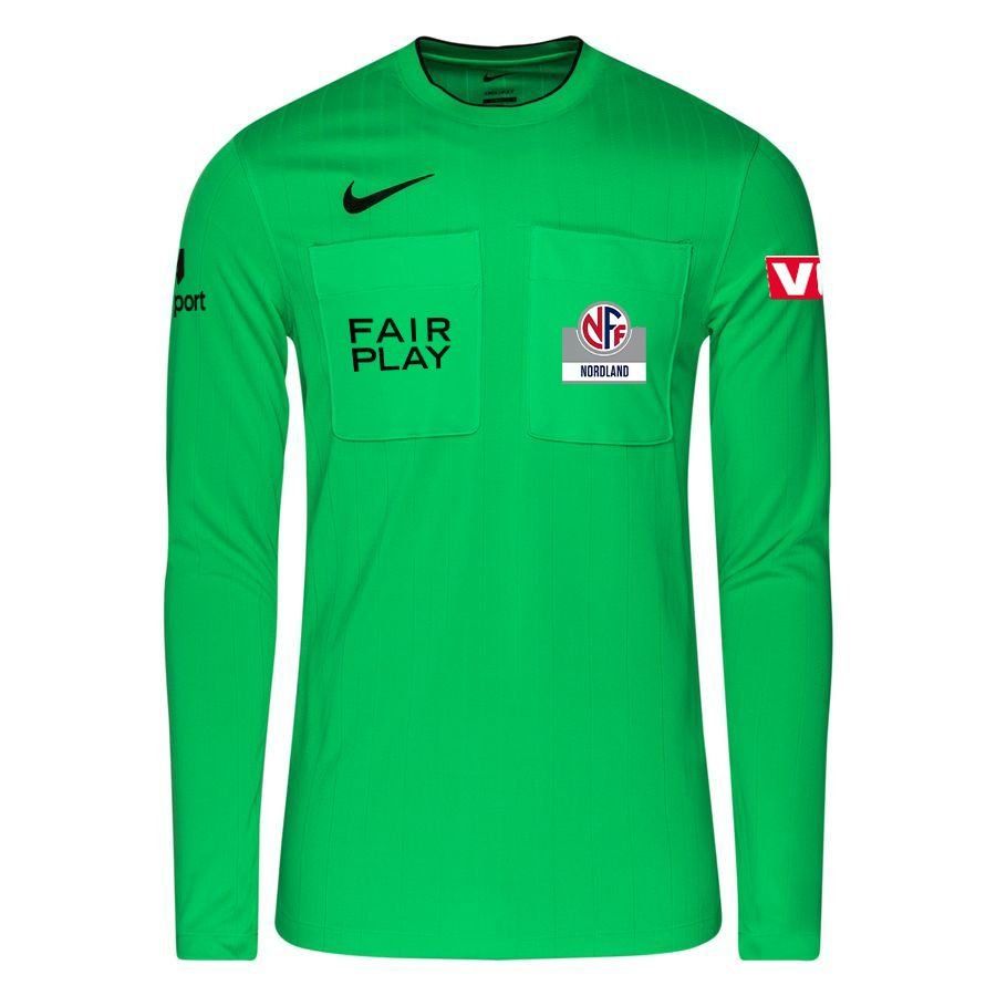 NFF Nordland Nike Maillot d'Arbitre II Dri-FIT - Vert/Noir Manches Longues