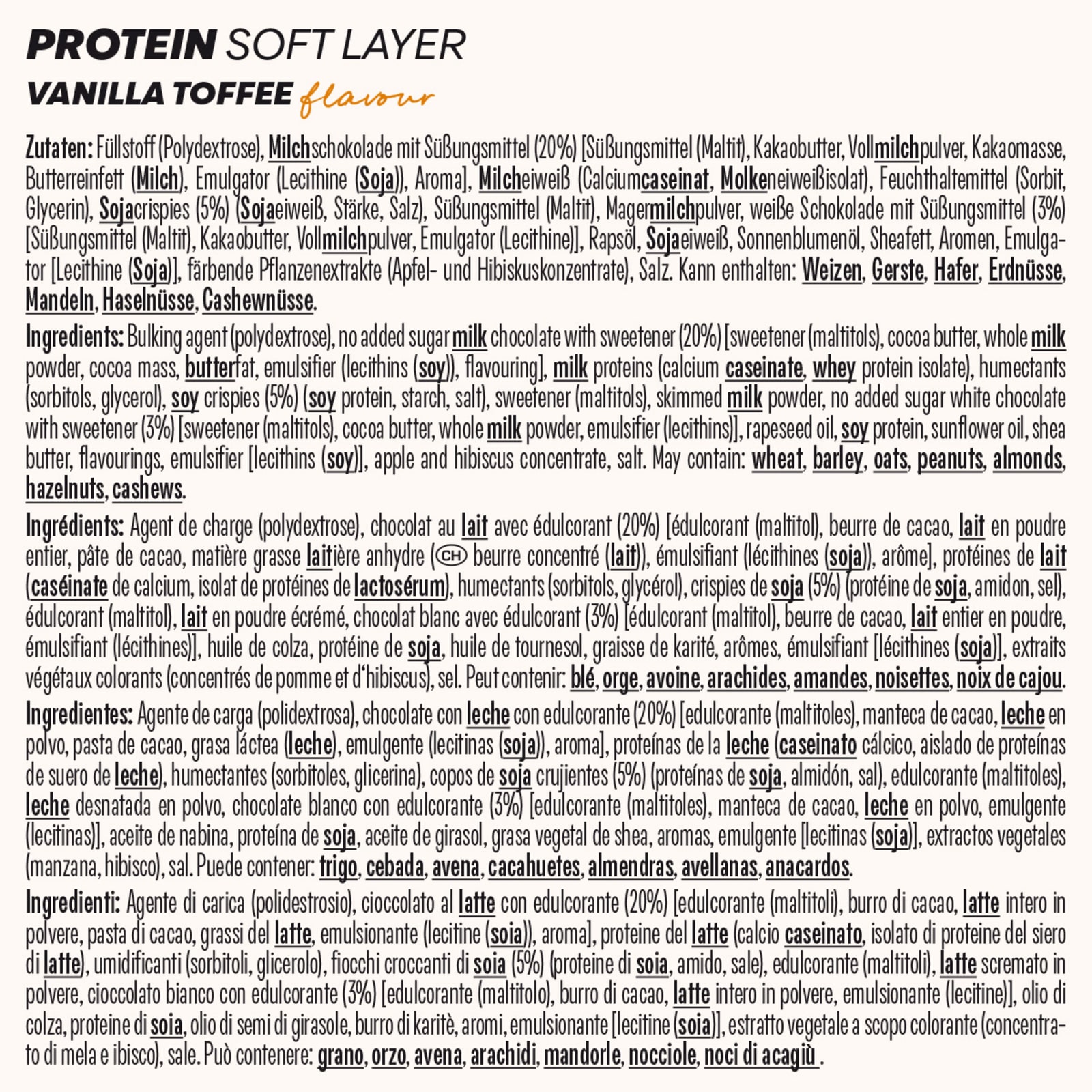 Protein Soft Layer - 12x40g - Vanilla Toffee