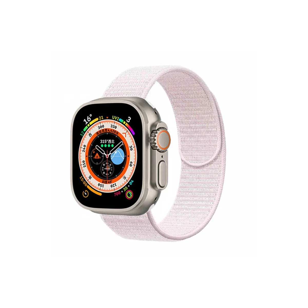 Nylon klokkerem Apple Watch Ultra 2 (49mm) - Pearl pink