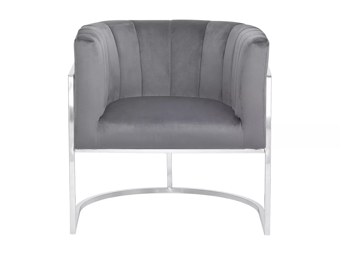 Fauteuil LARVIK Velours Gris