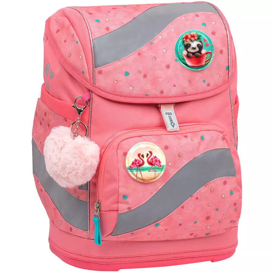 Belmil Schulranzen Smarty Schulranzen Set 6-teilig mit Brustgurt, Hüftgurt Blue Bird