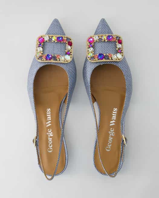George Watts N802-904 Slingpumps in Blau