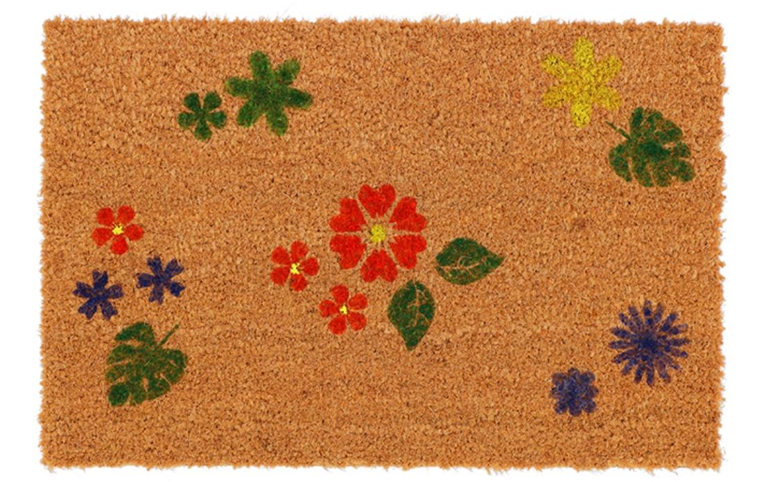Fussmatte Blumen 40 cm x 60 cmTürmatte-Set mit Farben und Schablonen