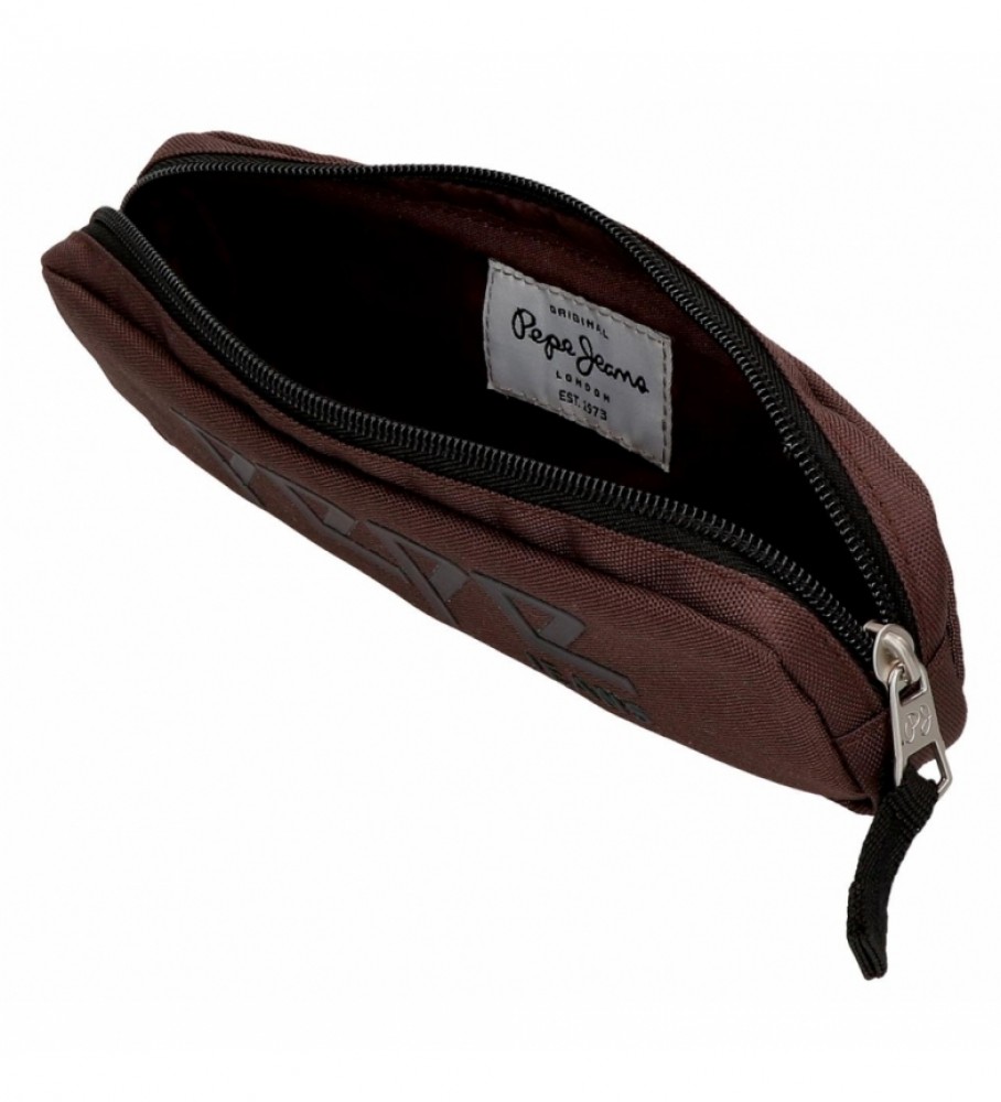 Estojo para lápis Pepe Jeans Osset marrom - 22x7x3cm