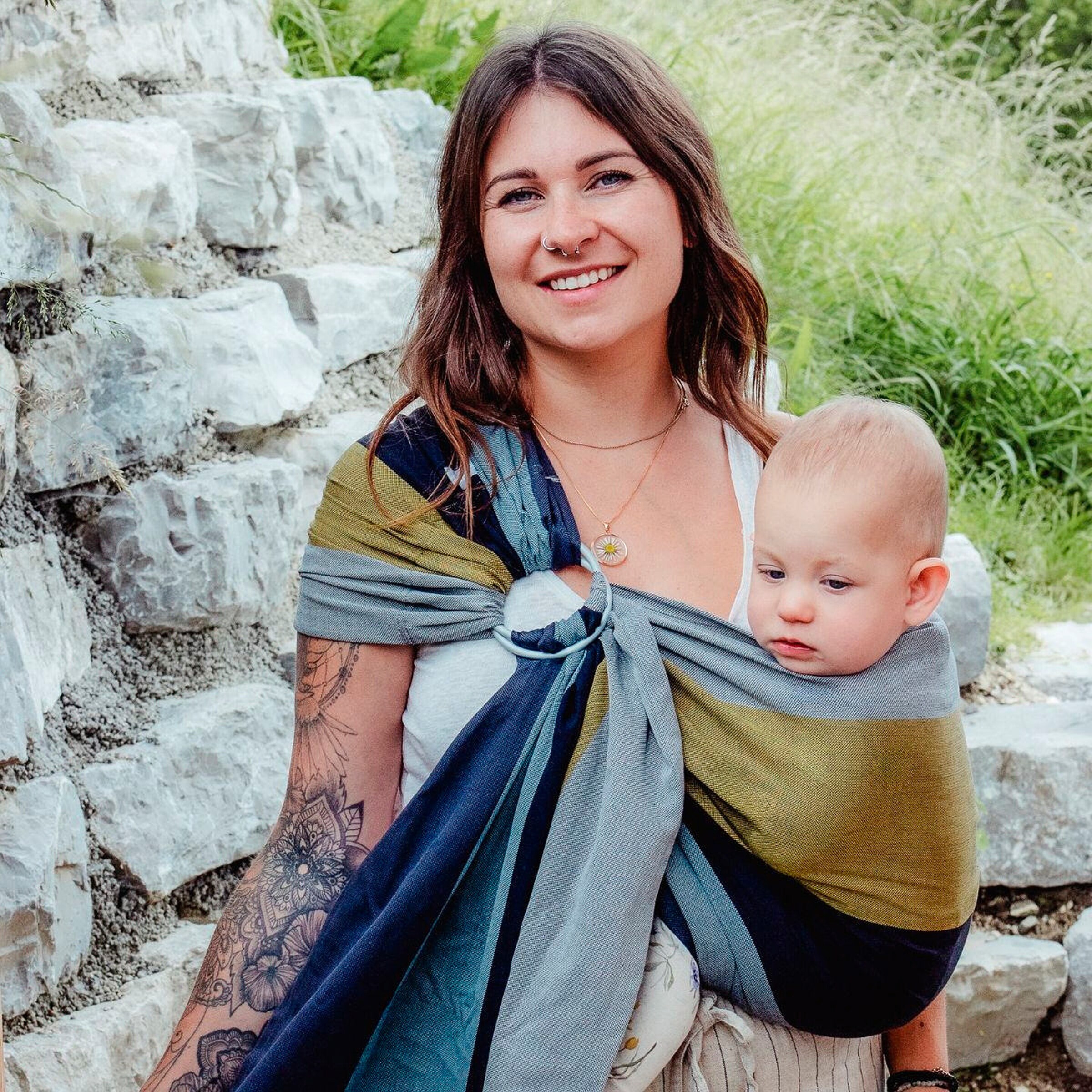 HOPPEDIZ® Babytragetuch Ring-Sling Gent