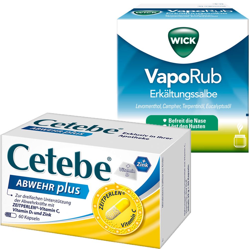 Abwehrset WICK VapoRub + Cetebe® ABWEHR plus