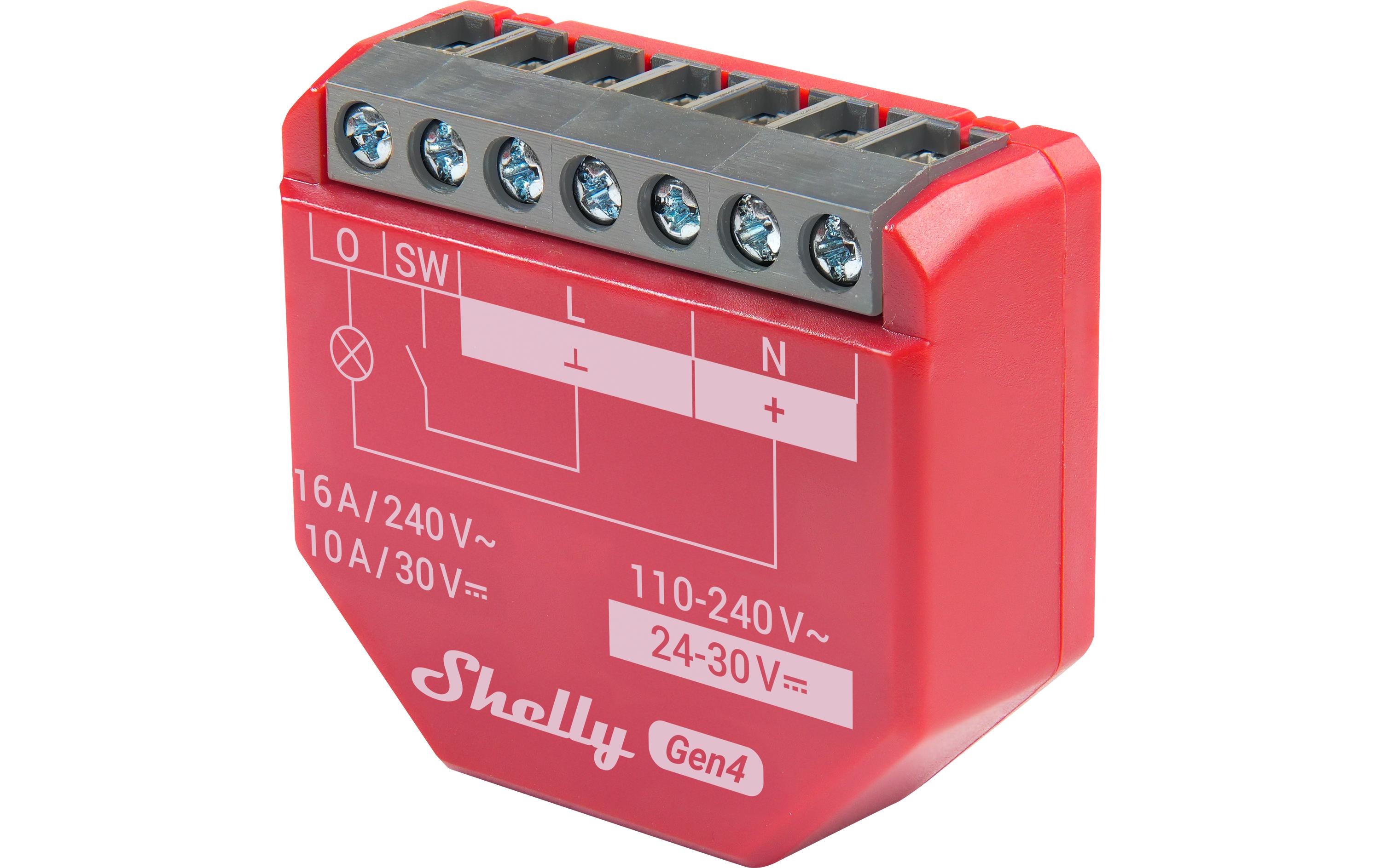 WLAN-Schaltaktor 1PM Gen4 Rot, 16 AWi-Fi-gesteuerter, intelligenter Schalter
