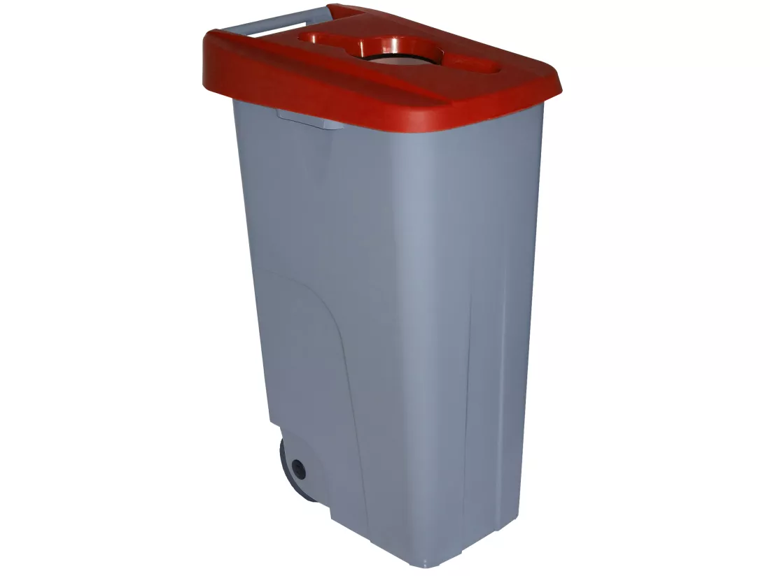 Récipient de recyclage de 110 litres ouverts - rouge, L42 P 57 H88