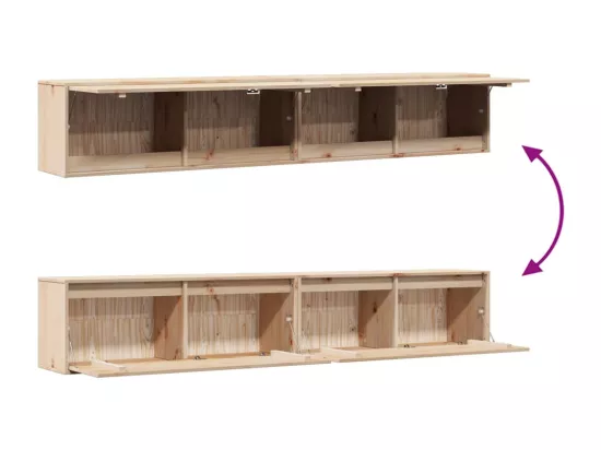 Armoires murales 2 pcs 100x30x35 cm Bois de pin massif