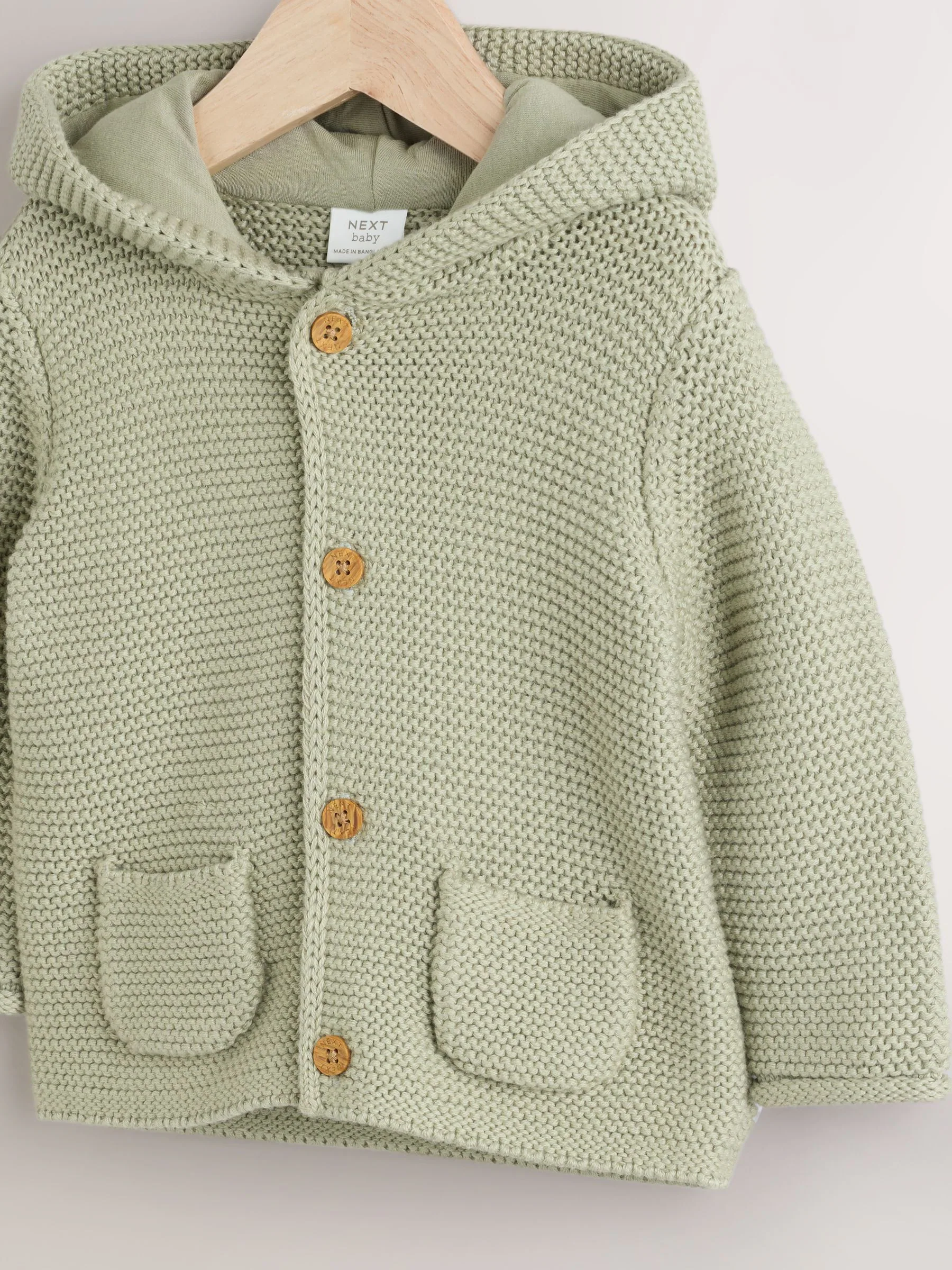 Grijs-groen - Gebreid babyvest (0 mnd- 2 jr)
