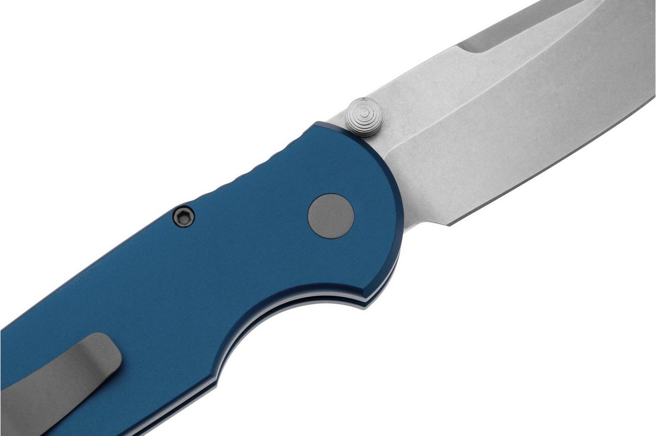 Pro-Tech TR-3 Integrity INT101-BLUE, Stonewashed S35VN, Solid Blue Manual Aluminum, zakmes
