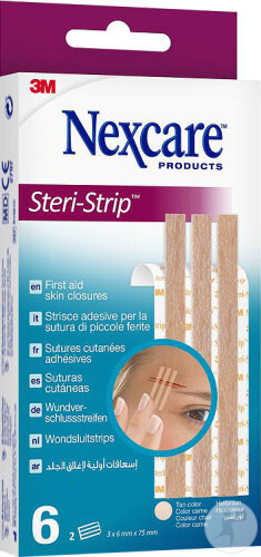 Nexcare Steri-Strip Sutures Cutanées Adhésives Beige 6x75mm 2x3 Strips