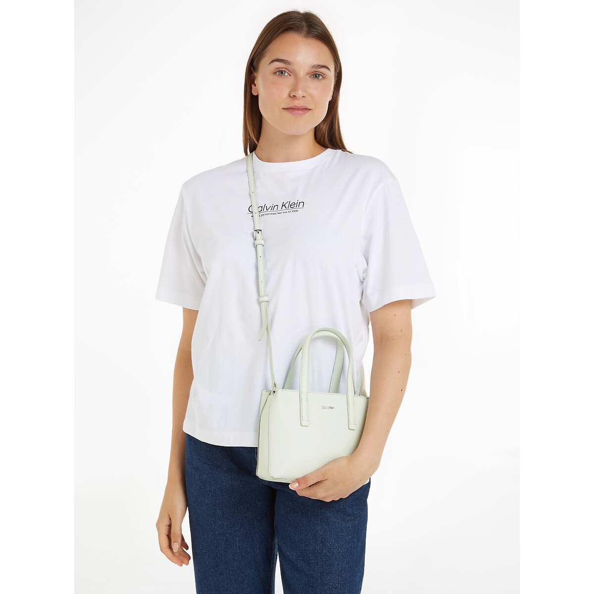 CALVIN KLEIN<br>Bolsa com alças duplas, fecho de zíper e alça de ombro