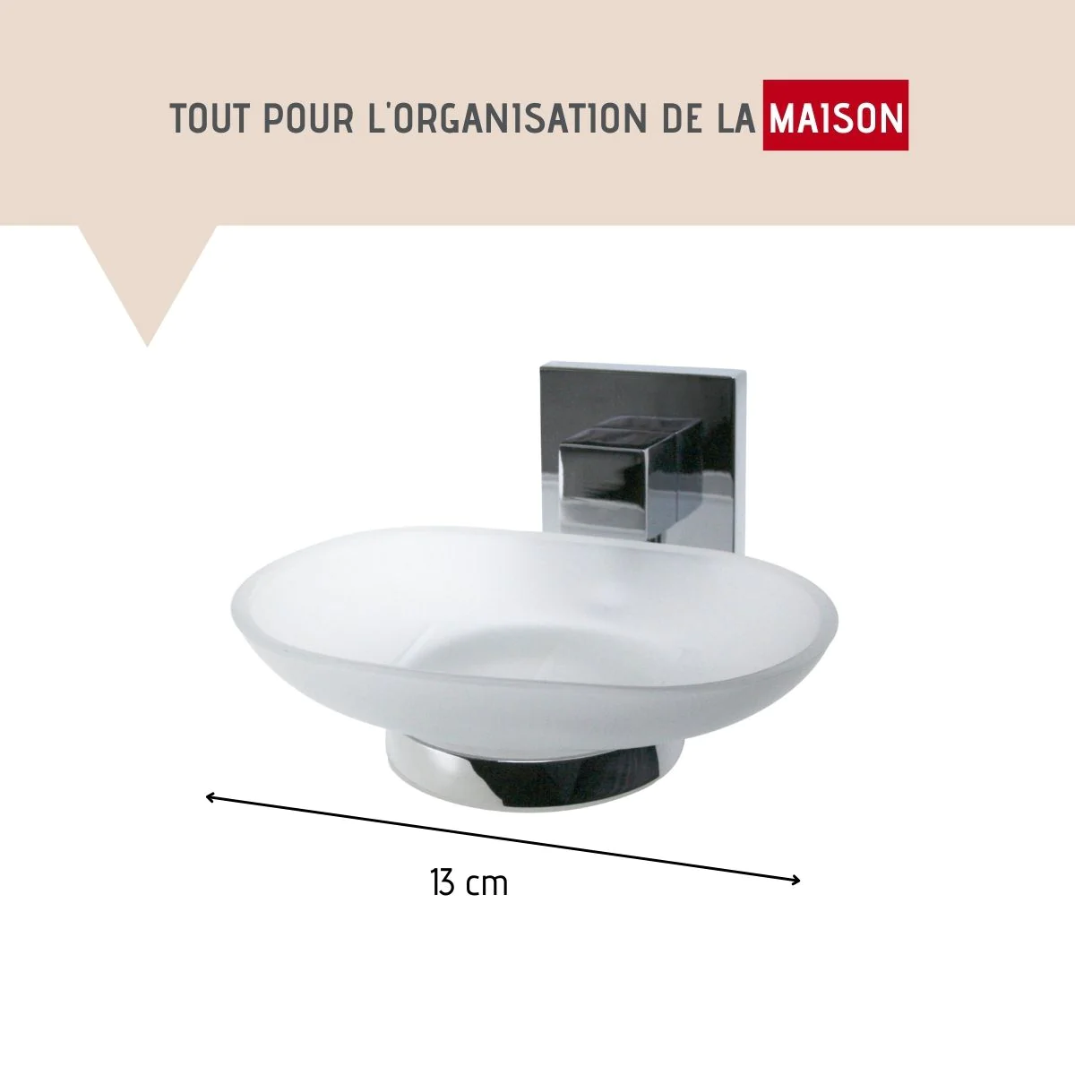 Porte-savon gris chromé Mare Fackelmann