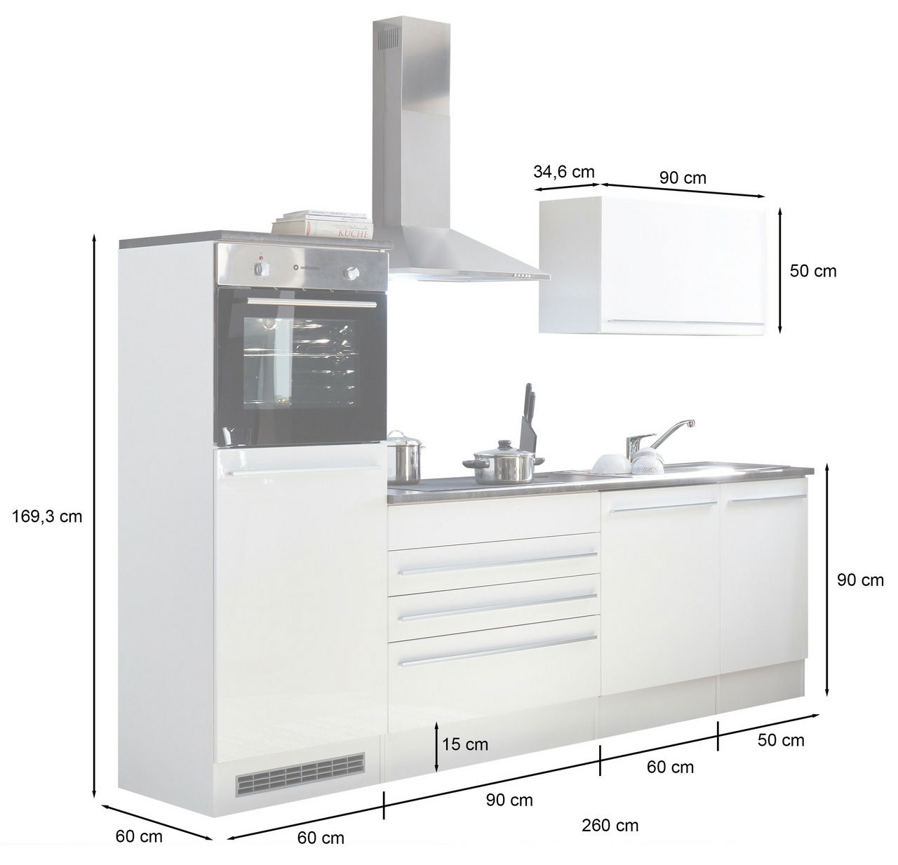 Yourkitchen Küchenblock 260 JAZZ