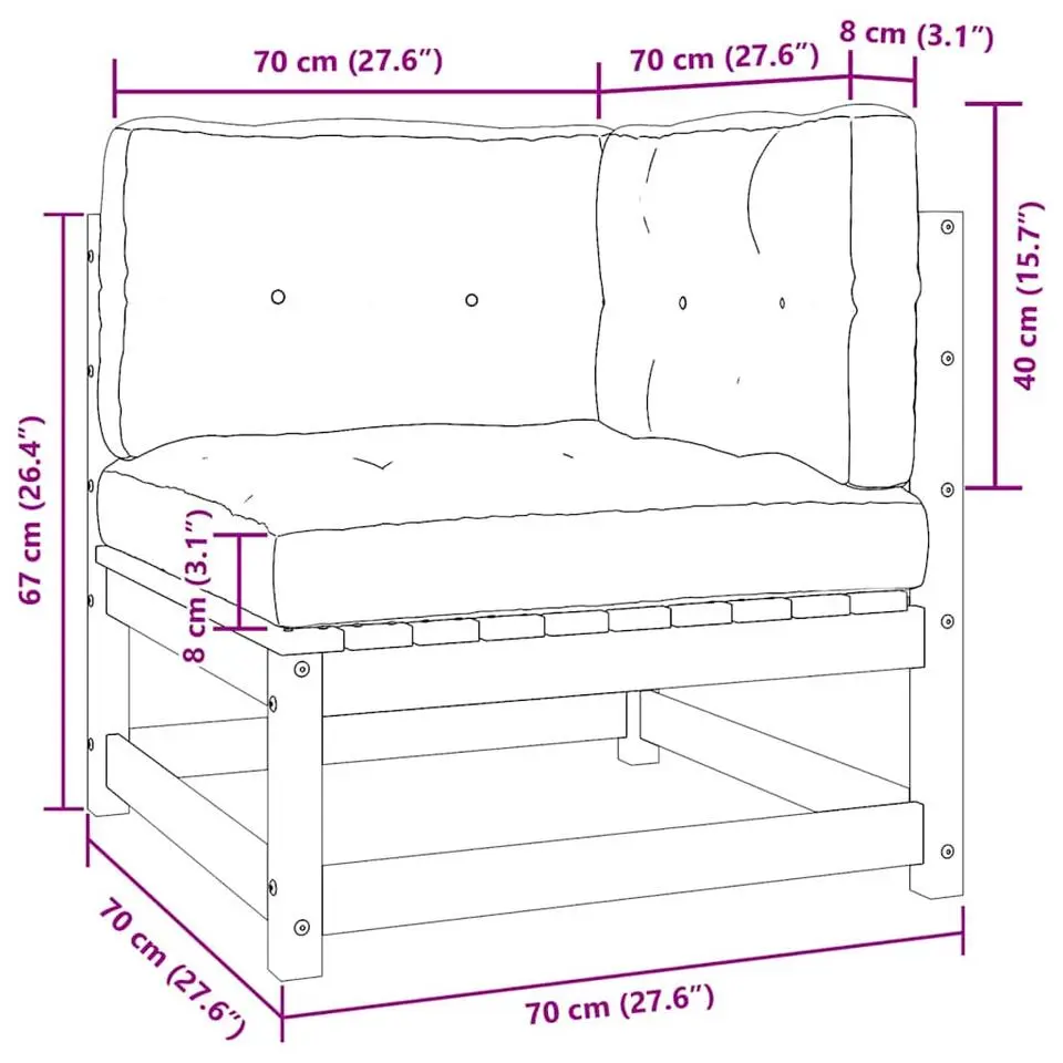 vidaXL - Loungeset - Antraciet - Grenenhout