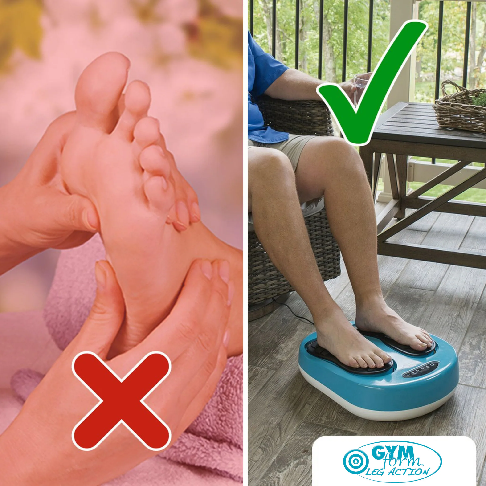 Gymform® Shiatsu Fußmassagegerät und Beinmassagegerät Leg Action